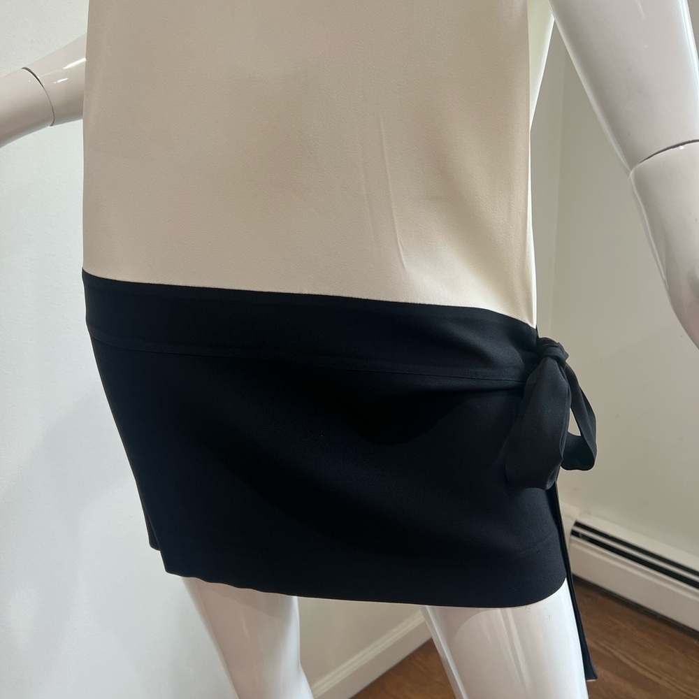 Msgm Drop Waist Bow Detail Color Block Dress - image 4